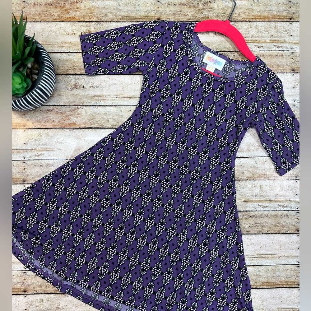 Purple Western Aztec Kids Dress (vaulted LuLaRoe Adeline, vintage LLR)
